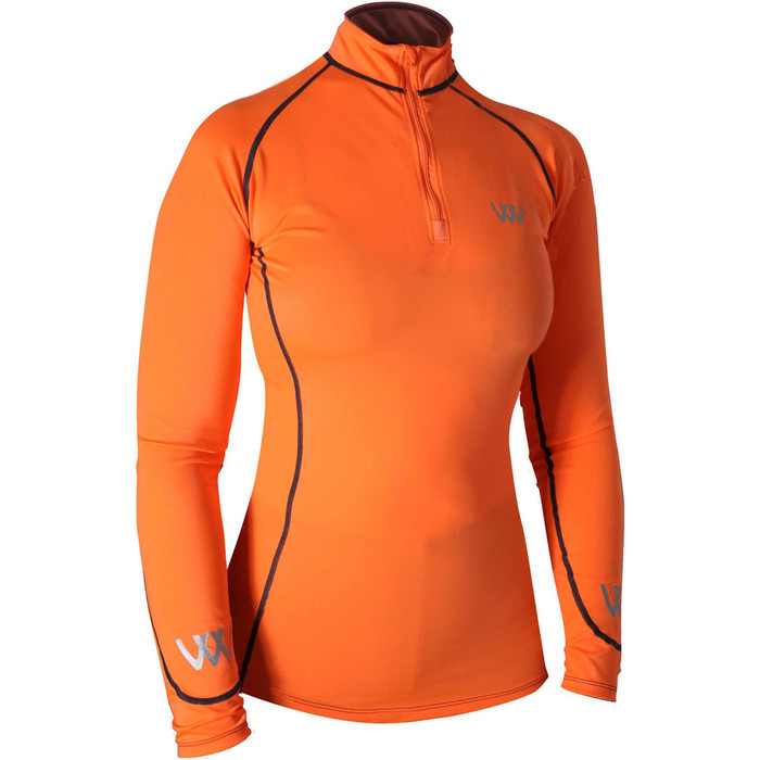 2022 Woof Wear Womens Performance Riding Shirt & Close Contact Saddle Cloth Bundle - Orange
